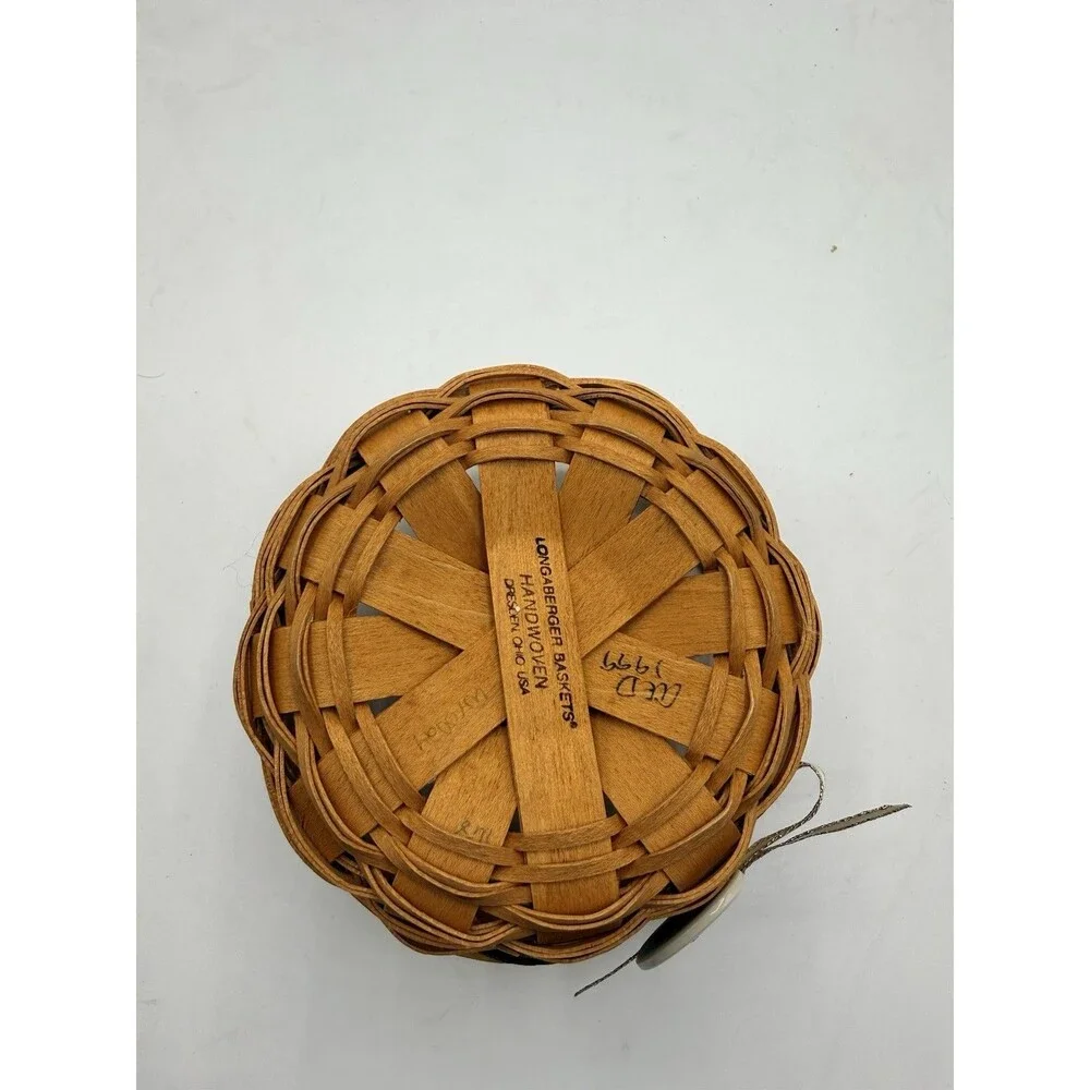 Vintage 1999 Longaberger Peppermint Tree Trimming Small Mini Basket Christmas